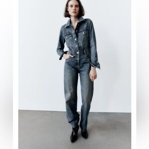 Never worn Full length Zara TRF denim jumpsuit